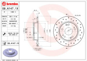 08.A147.1X Brzdový kotouč BEARING DISC LINE BREMBO