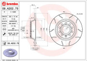 08.A202.75 Brzdový kotouč BREMBO MAX LINE BREMBO