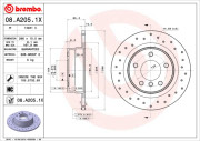 08.A205.1X Brzdový kotouč BEARING DISC LINE BREMBO