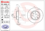 08.A268.21 Brzdový kotouč COATED DISC LINE BREMBO