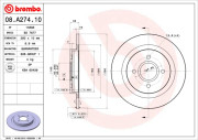 08.A274.10 Brzdový kotouč PRIME LINE BREMBO