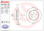 08.A534.30 Brzdový kotouč PRIME LINE BREMBO