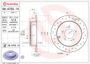 08.A755.1X Brzdový kotouč BEARING DISC LINE BREMBO