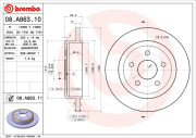 08.A863.10 Brzdový kotouč PRIME LINE BREMBO