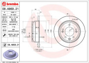 08.A869.21 Brzdový kotouč COATED DISC LINE BREMBO