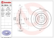 08.B044.10 Brzdový kotouč PRIME LINE BREMBO