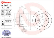 08.B667.11 Brzdový kotouč COATED DISC LINE BREMBO