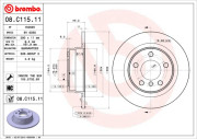 08.C115.11 Brzdový kotouč COATED DISC LINE BREMBO