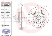 08.C208.1X Brzdový kotouč BEARING DISC LINE BREMBO