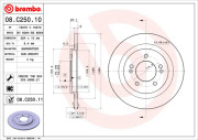 08.C250.10 Brzdový kotouč PRIME LINE BREMBO