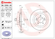 08.C250.20 Brzdový kotouč PRIME LINE BREMBO