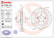08.C250.2X Brzdový kotouč BEARING DISC LINE BREMBO