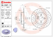 08.C307.1X Brzdový kotouč BEARING DISC LINE BREMBO
