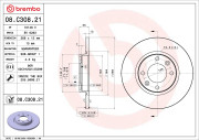 08.C308.21 BREMBO brzdový kotúč 08.C308.21 BREMBO