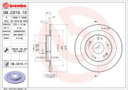 08.C310.11 Brzdový kotouč COATED DISC LINE BREMBO