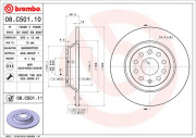 08.C501.11 Brzdový kotouč COATED DISC LINE BREMBO