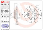 08.C501.75 Brzdový kotouč BREMBO MAX LINE BREMBO