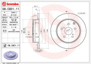 08.C931.11 Brzdový kotouč COATED DISC LINE BREMBO