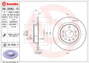 08.D080.11 Brzdový kotouč COATED DISC LINE BREMBO