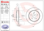 08.D418.11 Brzdový kotouč COATED DISC LINE BREMBO