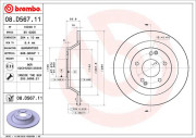 08.D567.11 Brzdový kotouč COATED DISC LINE BREMBO