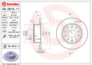 08.D616.11 Brzdový kotouč COATED DISC LINE BREMBO