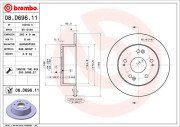 08.D696.11 Brzdový kotouč COATED DISC LINE BREMBO