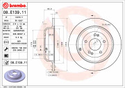 08.E139.11 Brzdový kotouč COATED DISC LINE BREMBO
