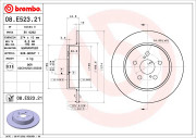 08.E523.21 Brzdový kotouč COATED DISC LINE BREMBO