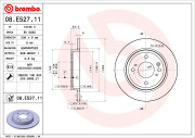08.E527.11 Brzdový kotouč COATED DISC LINE BREMBO