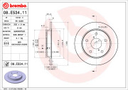 08.E534.11 Brzdový kotouč COATED DISC LINE BREMBO