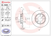 08.E888.11 Brzdový kotouč COATED DISC LINE BREMBO