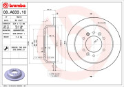 08.A633.10 BREMBO brzdový kotúč 08.A633.10 BREMBO