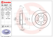 08.B027.11 Brzdový kotouč COATED DISC LINE BREMBO