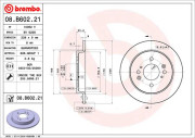 08.B602.21 Brzdový kotouč COATED DISC LINE BREMBO