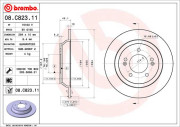 08.C823.11 Brzdový kotouč COATED DISC LINE BREMBO