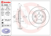 08.D086.11 Brzdový kotouč COATED DISC LINE BREMBO