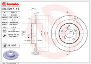 08.D217.11 Brzdový kotouč COATED DISC LINE BREMBO