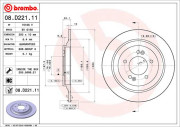 08.D221.11 Brzdový kotouč COATED DISC LINE BREMBO