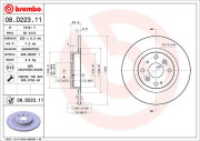 08.D223.11 Brzdový kotouč COATED DISC LINE BREMBO