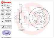 08.D718.11 Brzdový kotouč COATED DISC LINE BREMBO