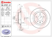 08.D757.21 Brzdový kotouč COATED DISC LINE BREMBO