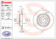 08.D864.11 Brzdový kotouč COATED DISC LINE BREMBO