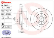 08.D883.11 Brzdový kotouč COATED DISC LINE BREMBO