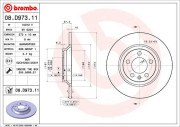 08.D973.11 Brzdový kotouč COATED DISC LINE BREMBO