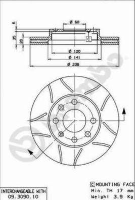 09.3090.75 Brzdový kotouč BREMBO MAX LINE BREMBO