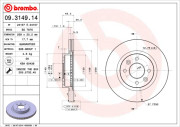 09.3149.14 Brzdový kotouč PRIME LINE BREMBO