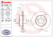 09.3442.10 Brzdový kotouč PRIME LINE BREMBO