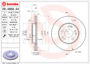 09.4869.34 Brzdový kotouč PRIME LINE BREMBO