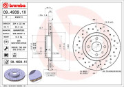 09.4939.1X Brzdový kotouč BEARING DISC LINE BREMBO